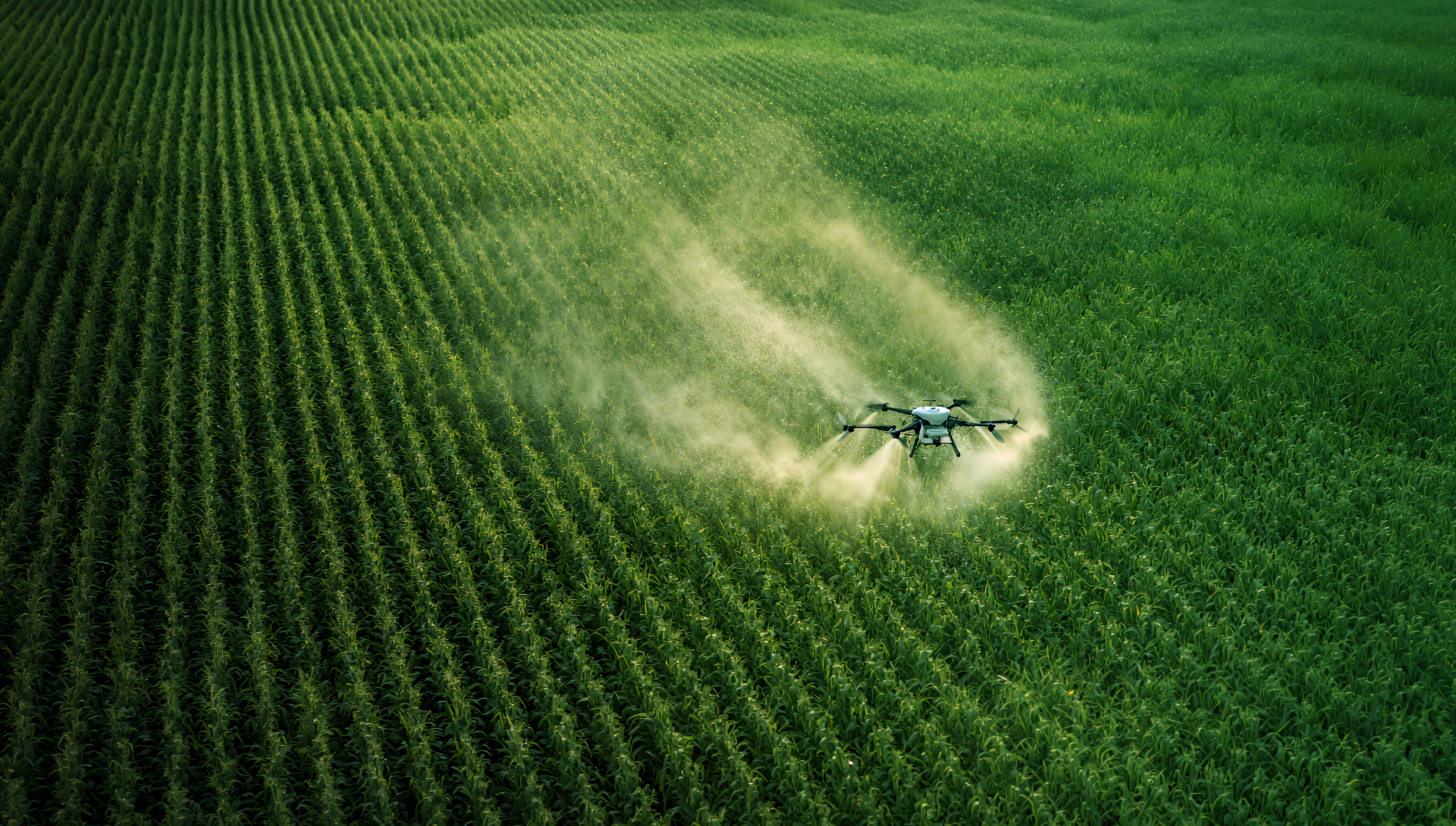 Agricultural field aerial view